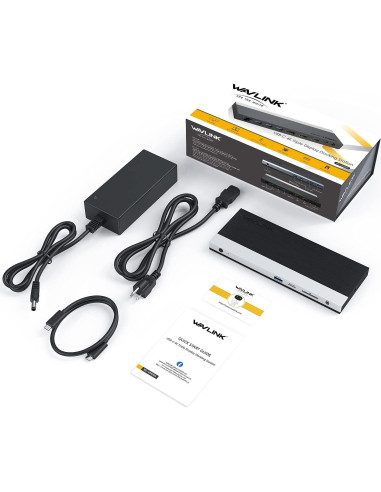 Dock USB C WAVLINK 13 en 1 con Doble HDMI y Carga 100W