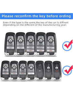 Funda de Llave de Coche Ford Juedarli con Llavero Negro 2