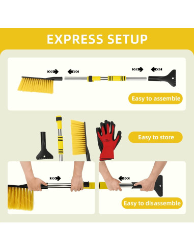 Cepillo de Nieve Telescópico Nexcrate SU002 80cm con Raspador