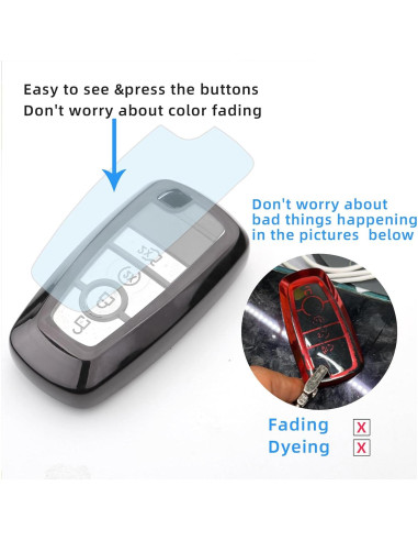 Funda de Llave de Coche Ford Juedarli con Llavero Negro