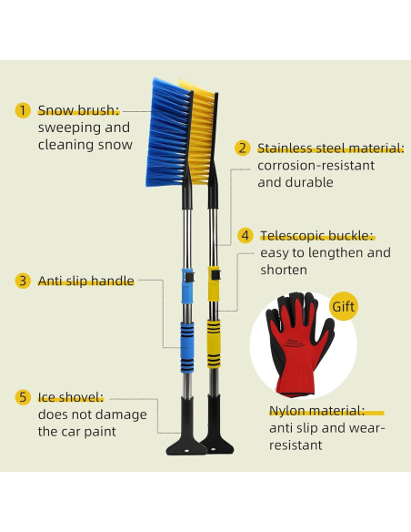 Cepillo de Nieve Telescópico Nexcrate SU002 80cm con Raspador