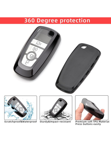 Funda de Llave de Coche Ford Juedarli con Llavero Negro