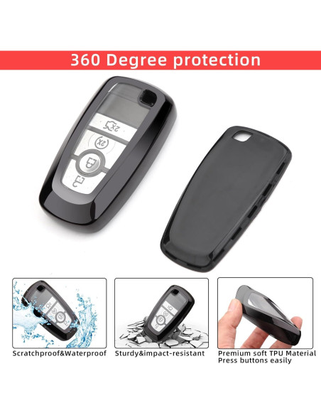 Funda de Llave de Coche Ford Juedarli con Llavero Negro