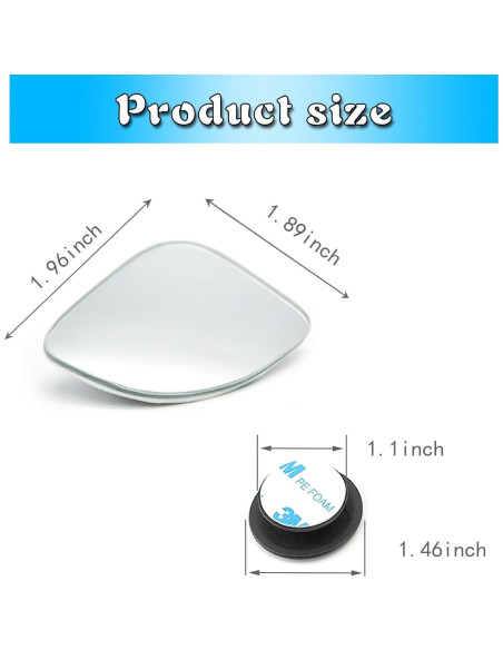 Espejo Convexo de Punto Ciego Arwrilt 2 PCS HD 4.57 cm