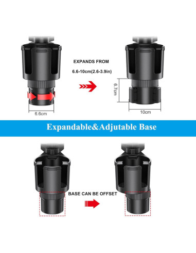 Bandeja para Portavasos de Coche Yziixi 2 en 1 Ajustable 24.9 cm
