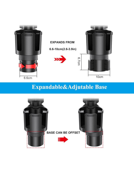 Bandeja para Portavasos de Coche Yziixi 2 en 1 Ajustable 24.9 cm