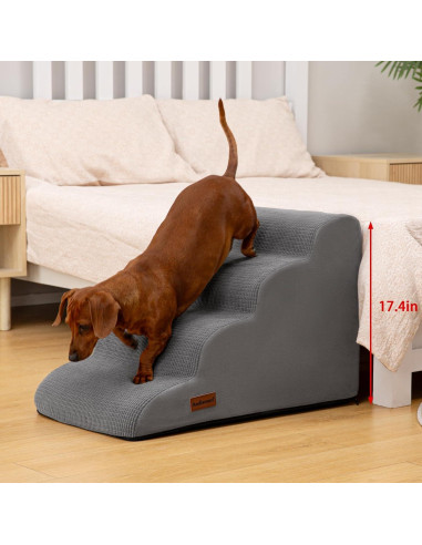 Escalones para Perros AODISMAN 4 Pasos Antideslizantes 44.2 cm Gris