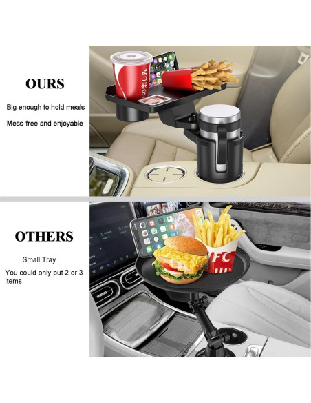 Bandeja para Portavasos de Coche Yziixi 2 en 1 Ajustable 24.9 cm