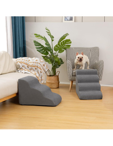 Escalones para Perros AODISMAN 4 Pasos Antideslizantes 44.2 cm Gris
