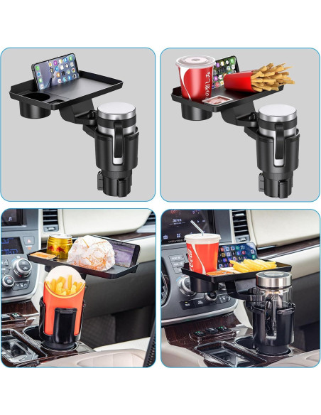 Bandeja para Portavasos de Coche Yziixi 2 en 1 Ajustable 24.9 cm