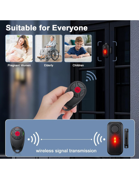 Alarma de Puerta HAPYTHDA KS-FS06R con Control Remoto