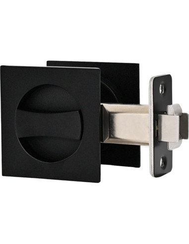 Cerradura de puerta corredera Aesytava negra mate 6.03 cm