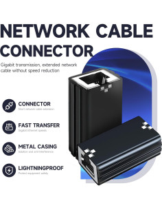 Acoplador de Red Gigabit RJ45 FINEANDENG 2 Pcs Hembra a Hembra 2