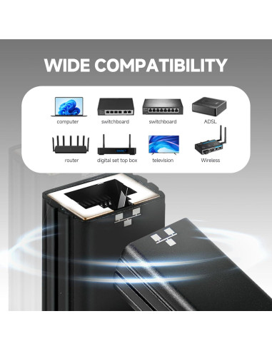 Acoplador de Red Gigabit RJ45 FINEANDENG 2 Pcs Hembra a Hembra