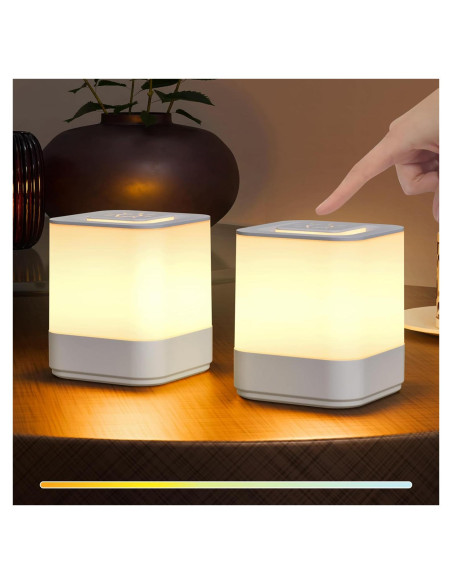 Lámpara de Noche Táctil LED uuffoo Blanco 3 Modos Regulable