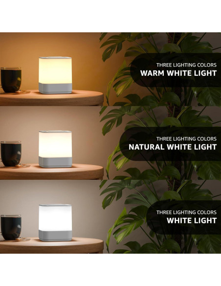 Lámpara de Noche Táctil LED uuffoo Blanco 3 Modos Regulable