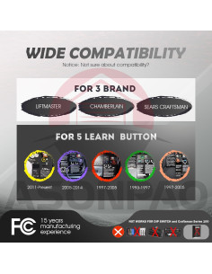 Control Remoto Universal Chamberlain 953EV 2 Paquete para Garaje 2