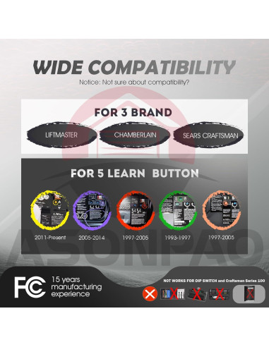 Control Remoto Universal Chamberlain 953EV 2 Paquete para Garaje
