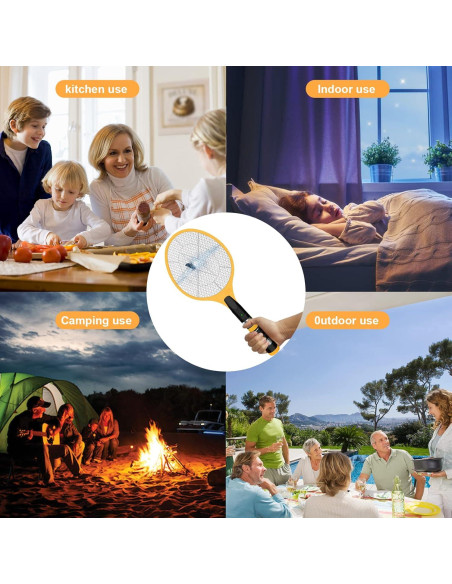 Raqueta Eléctrica Zapper de Insectos Beastron 3000V USB LED