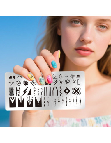 Set de 3 Placas de Estampado de Uñas UNICRAFTALE 12x6cm