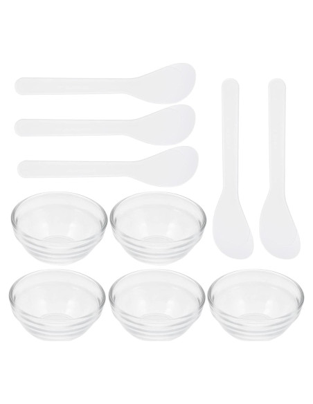 Beaupretty 5 Cuencos de Vidrio para Mezclar Máscaras Faciales 6x6cm