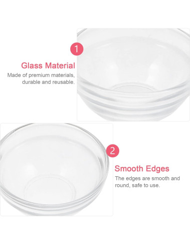 Beaupretty 5 Cuencos de Vidrio para Mezclar Máscaras Faciales 6x6cm