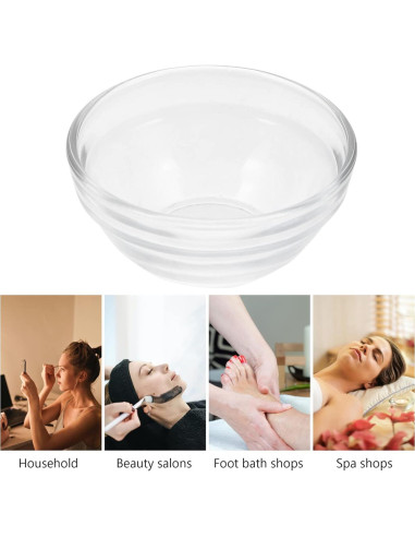 Beaupretty 5 Cuencos de Vidrio para Mezclar Máscaras Faciales 6x6cm