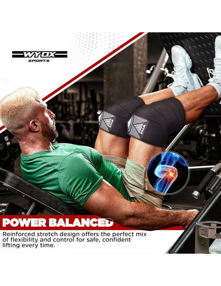 Envolturas de Rodilla WYOX KW para Levantamiento de Pesas - 72"