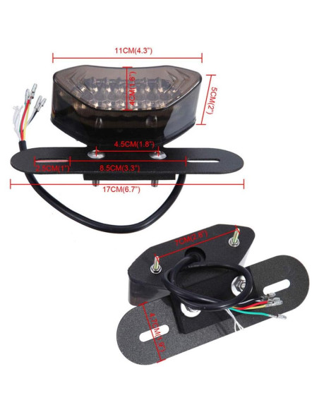 Luz Trasera LED Anki HappiGo 12V 16 LEDs para Motocicleta