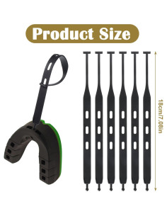 6 Correás de Repuesto para Protector Bucal Quilax Negro 2