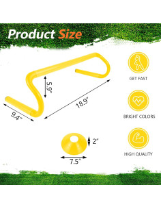10 Obstáculos de Velocidad QIJISTORM + 6 Conos Marcadores 2