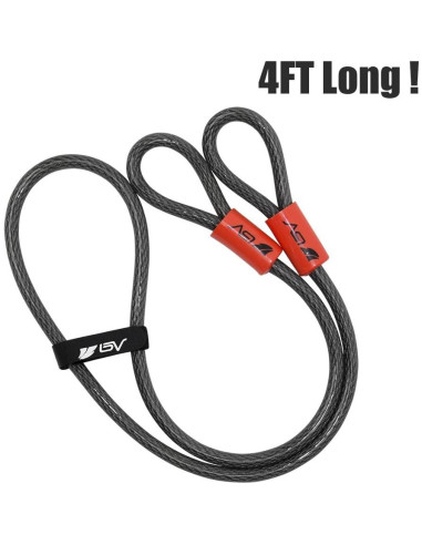 Candado de Cable de Seguridad BV 4FT (1.22m) Acero Trenzado 10mm
