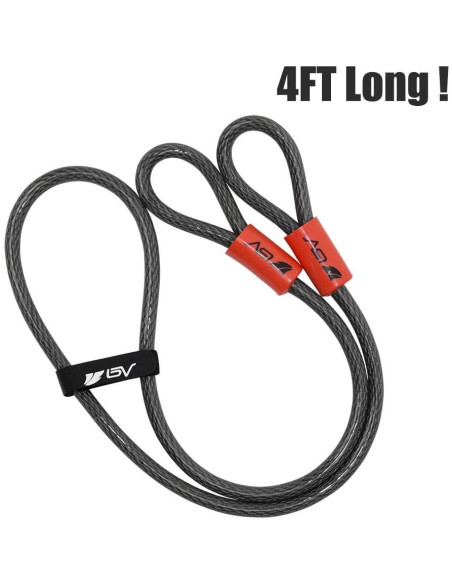 Candado de Cable de Seguridad BV 4FT (1.22m) Acero Trenzado 10mm
