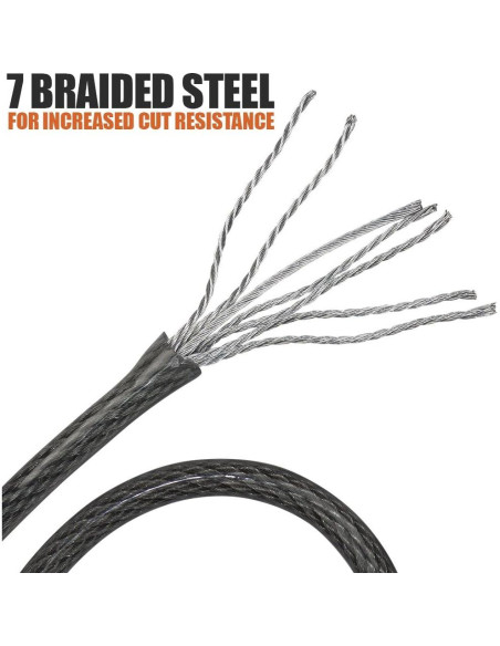 Candado de Cable de Seguridad BV 4FT (1.22m) Acero Trenzado 10mm