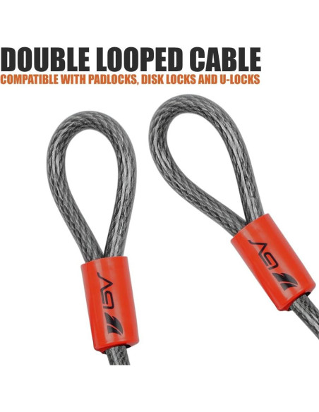 Candado de Cable de Seguridad BV 4FT (1.22m) Acero Trenzado 10mm