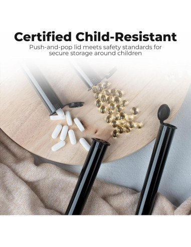 Botella de Píldoras Mini BIKO 116mm 10-Pack A Prueba de Agua