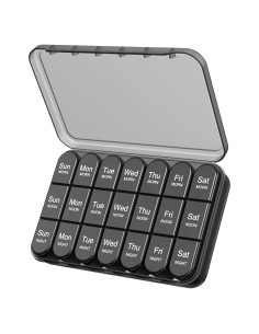 Organizador Semanal de Pastillas Daviky 3 Veces al Día - Negro