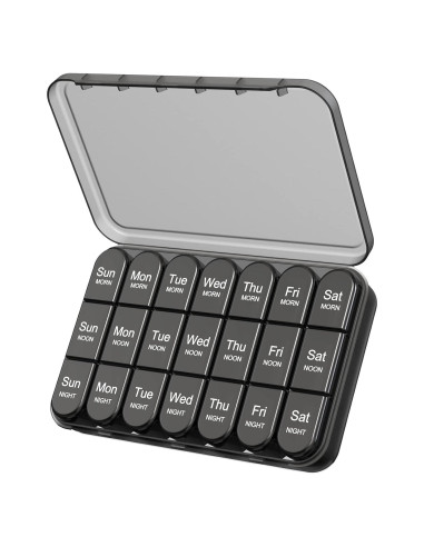 Organizador Semanal de Pastillas Daviky 3 Veces al Día - Negro