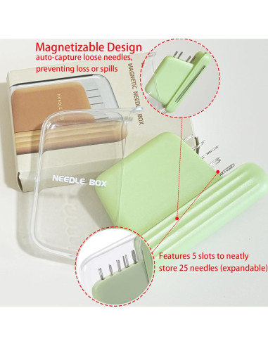 Juego de Dedales Sowiichi + Soporte Magnético para Agujas