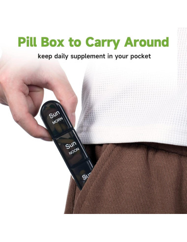 Organizador Semanal de Pastillas Daviky 3 Veces al Día - Negro