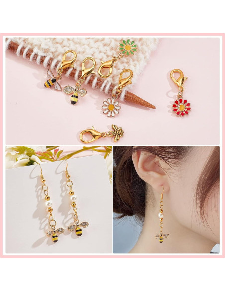 Marcadores de Puntos de Ganchillo NBEADS 12 Piezas Floral