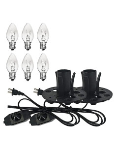 Cable de Lámpara de Sal del Himalaya E12 con Regulador y 6 Bombillas