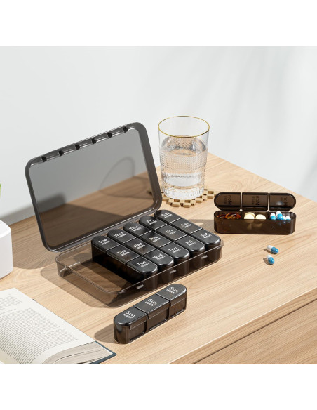 Organizador Semanal de Pastillas Daviky 3 Veces al Día - Negro Organizador Semanal de Pastillas Daviky 3 Veces al Día - Negro