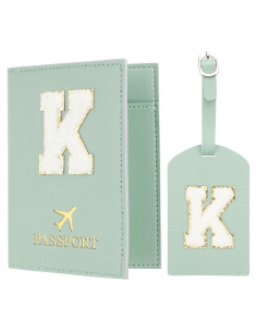 Portadocumentos de Viaje PATIKIL Verde K con Etiqueta de Equipaje