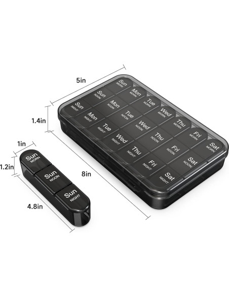 Organizador Semanal de Pastillas Daviky 3 Veces al Día - Negro Organizador Semanal de Pastillas Daviky 3 Veces al Día - Negro