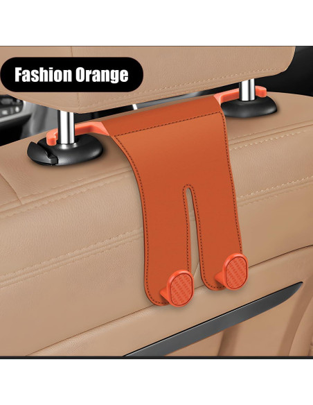 Gancho de reposacabezas AICEL para coche, organizador doble naranja