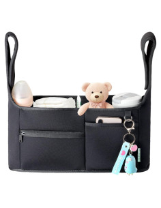 Organizador de Cochecito Vanleestar Neopreno Negro 2 Portavasos