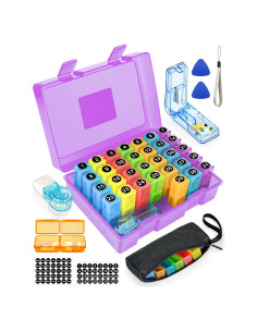 Organizador de Pastillas Mensual Friwole 2 Veces al Día Púrpura