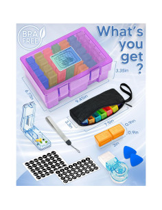 Organizador de Pastillas Mensual Friwole 2 Veces al Día Púrpura 2