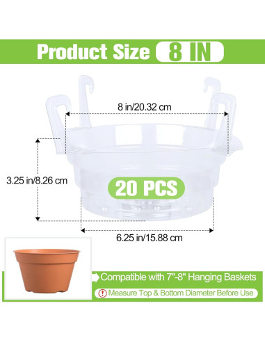 Plato de Goteo Miuwauer 20 Unidades 20 cm Redondo Transparente